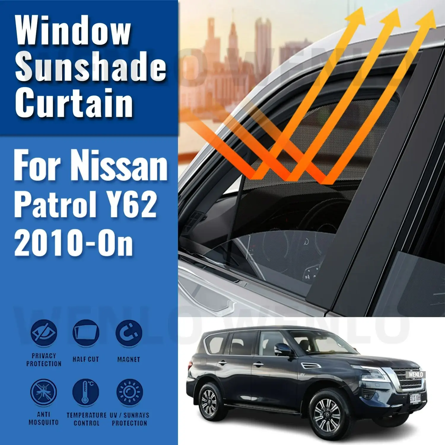 

Магнитный автомобильный солнцезащитный козырек для Nissan патруль Y62 Nismo 2015-2022