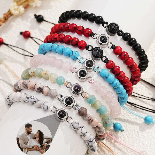 Amazon.com: Personalized Photo Bracelet Custom Bracelet with Picture inside  Projection Bracelets with Photos Heart Pendant Charm Braided Rope Circle  Photo Bracelet Memorial Jewelry Gift for Couple Friends: Clothing, Shoes &  Jewelry