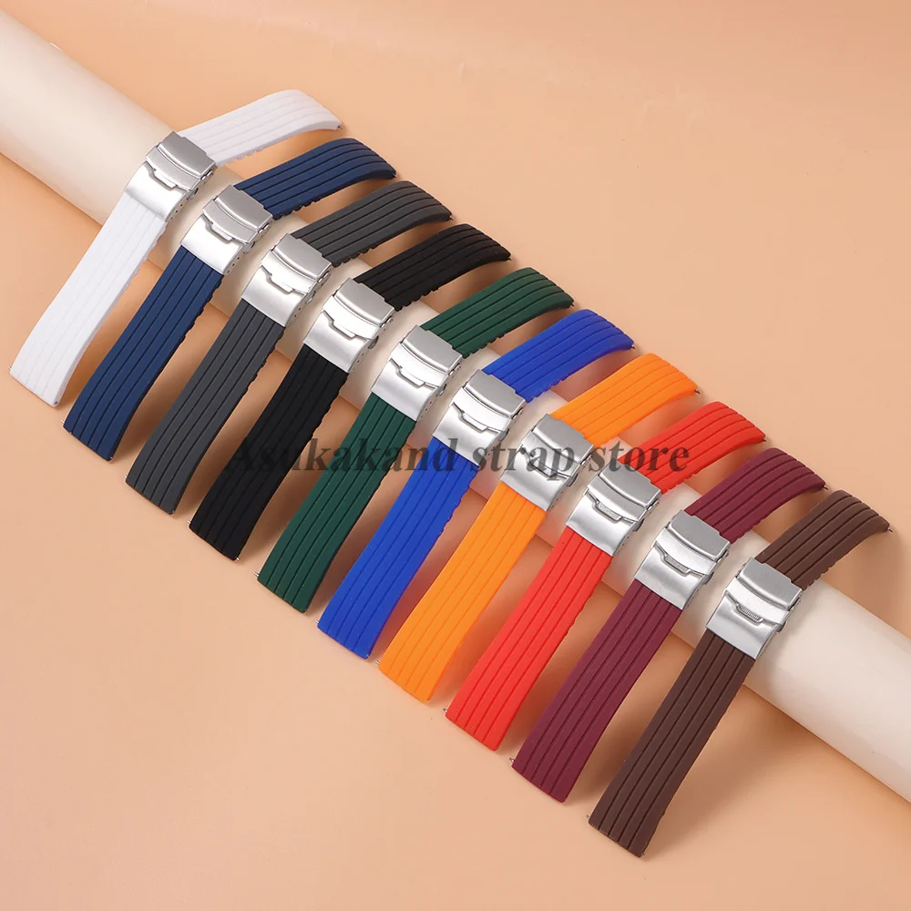 Silicone Quick Release Diving Sport Watchband with Metal Buckle