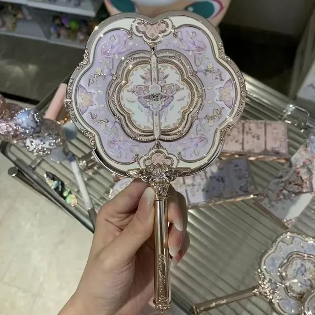 Fleur sait papillon nuage collier Collection miroir cosmétique main tenant miroir exquis soulagement outils de maquillage miroir sirène 6