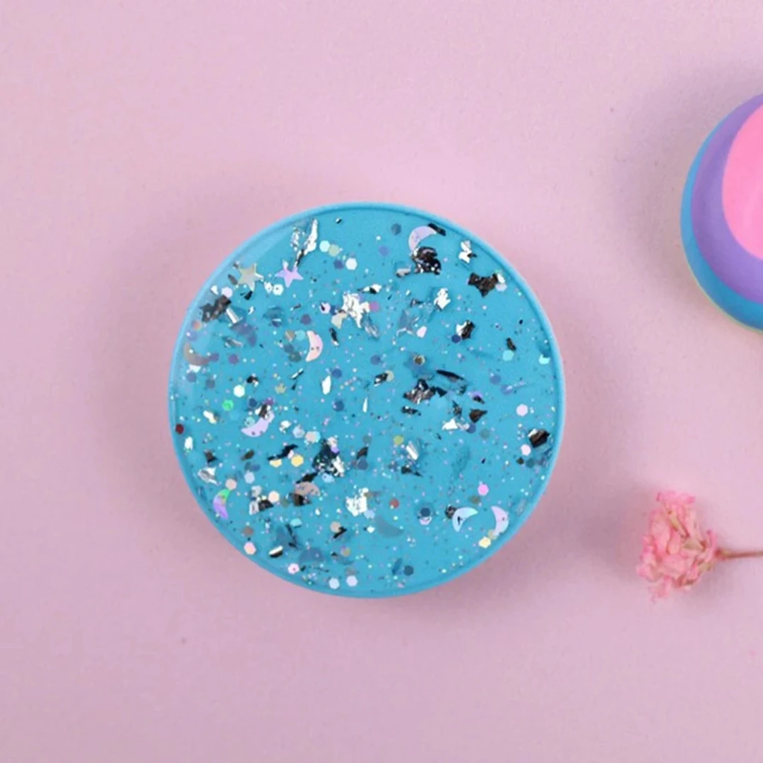 Round Glitter Phone Ring Grip - Universal Mobile Device Holder