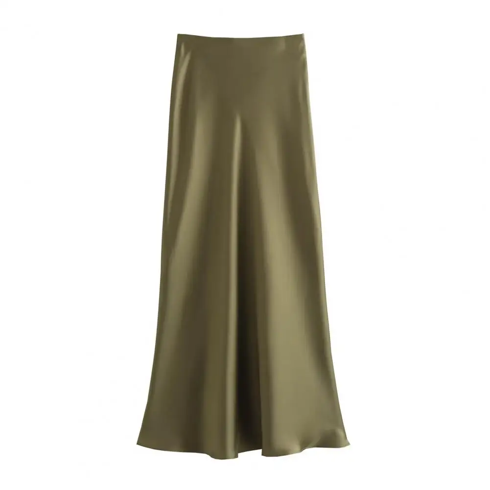 

Women Satin Skirt Elegant High Waist Satin Maxi Skirt for Women A-line Slim Fit Formal Party Prom Skirt with Soft Breathable