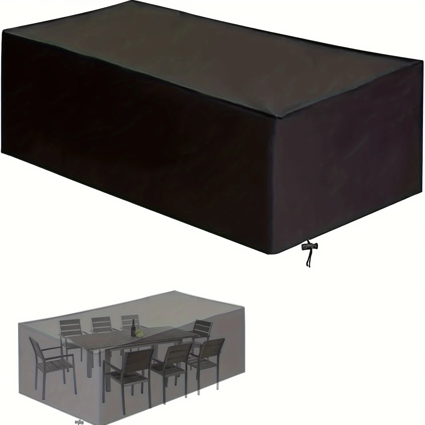 Garden Furniture Cover 67" X 35" X 25" Windproof, Heavy Duty Rip Proof 210D Oxford Fabric Patio Set Cover, Garden Table Cover