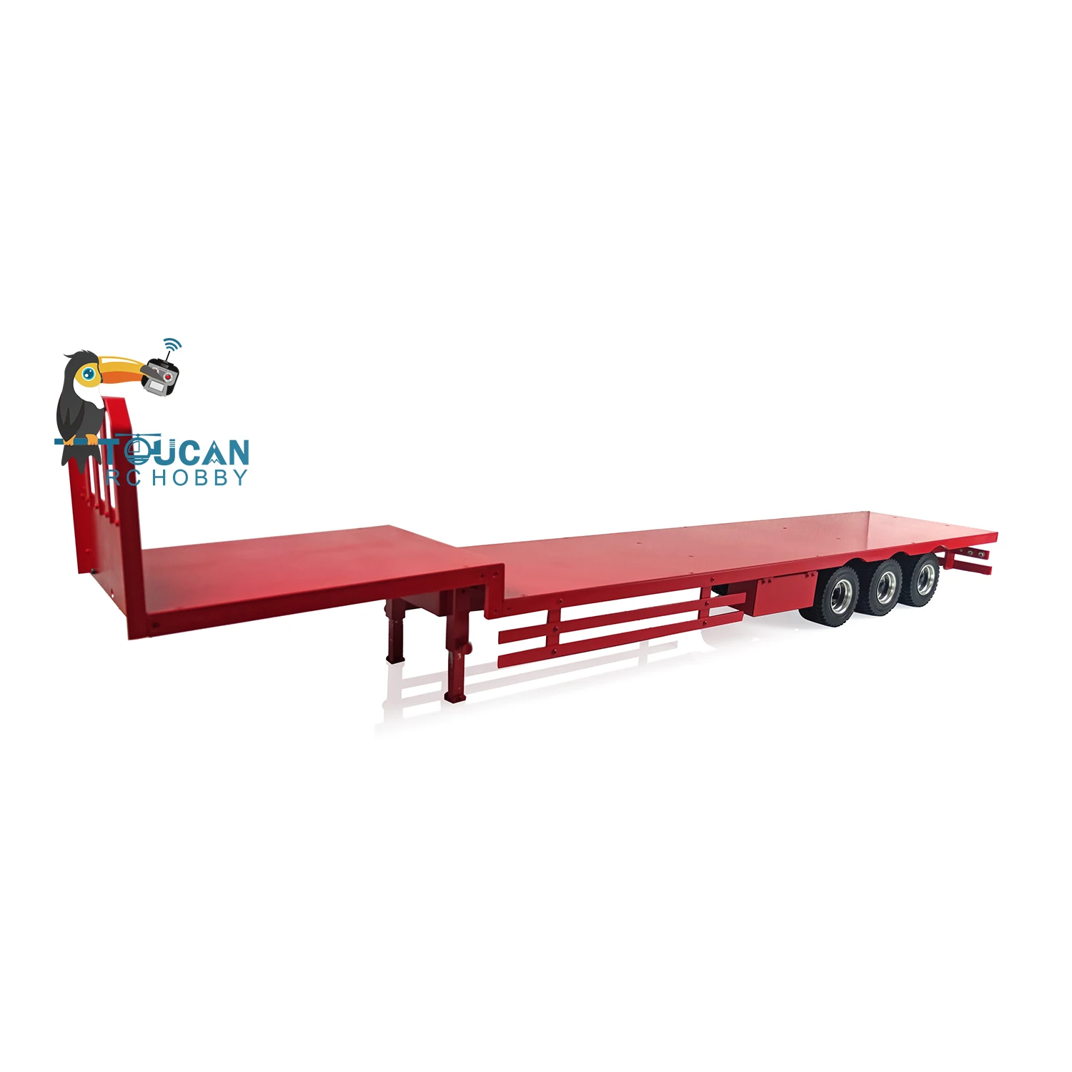 Metal 3Axle RC Trailer CNC Heavy Assembled Model for 1/14 Tamiyaya RC Tractor Truck Electric Wireless Military Vehicle TH19954 2