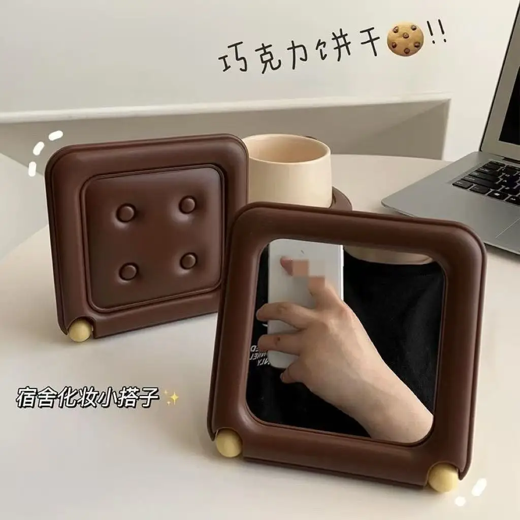 인스타 스타일 휴대용 접이식 화장 거울, 여행 및 데스크탑용 독창적인 초콜릿 ..