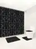 4pcs Waterproof Durable Baroque Style Background Multipurpose Decorative Shower Curtain With 12 Hooks, For All Scenarios 6