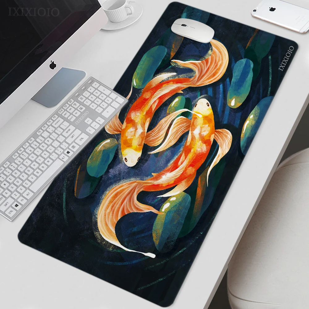 China Gossip Art Fish Mouse Pad Gaming Xl Computer Large Custom Mousepad Xxl Playmat Office Tappetino Per Mouse Desktop Antiscivolo