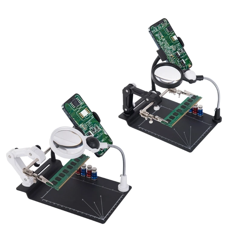 

LED-Clamp Soldering Iron Stand Helping Clamp-Vise Clip Loupe-Magnifying Glass Magnifier-Crocodile Clip Hands Repair Tool