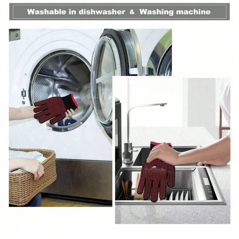 Heat Resistant Non-Slip Silicone BBQ & Oven Gloves
