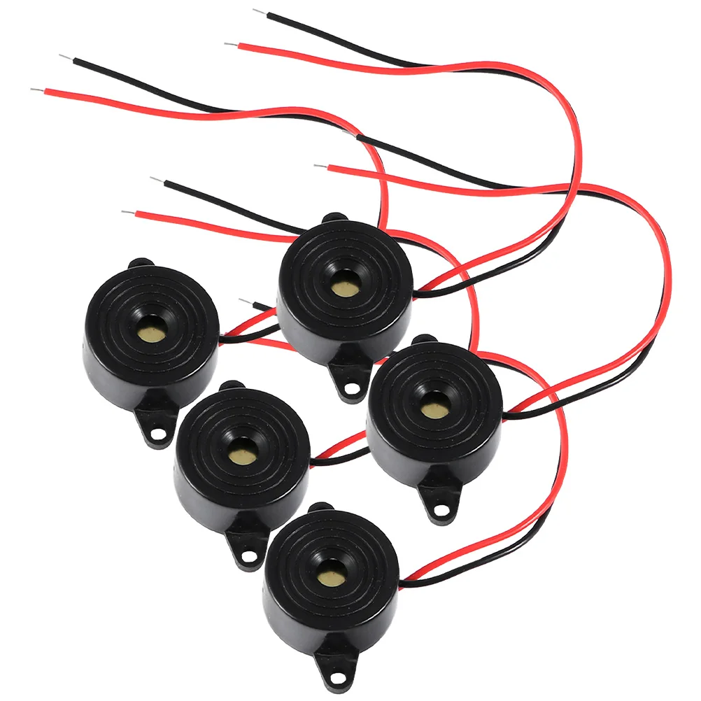 

5 Pcs Active Buzzer Electric Tone Alarm Car 2-Wire Leads Copper Electronic