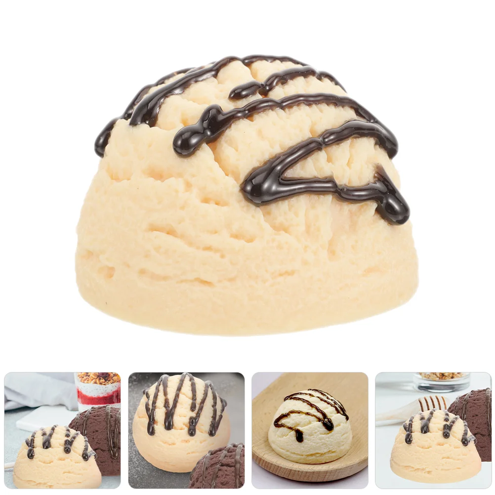 

Ice Cream Model Faux Balls Party Favor Lifelike Small Artificial White Showcase Props
