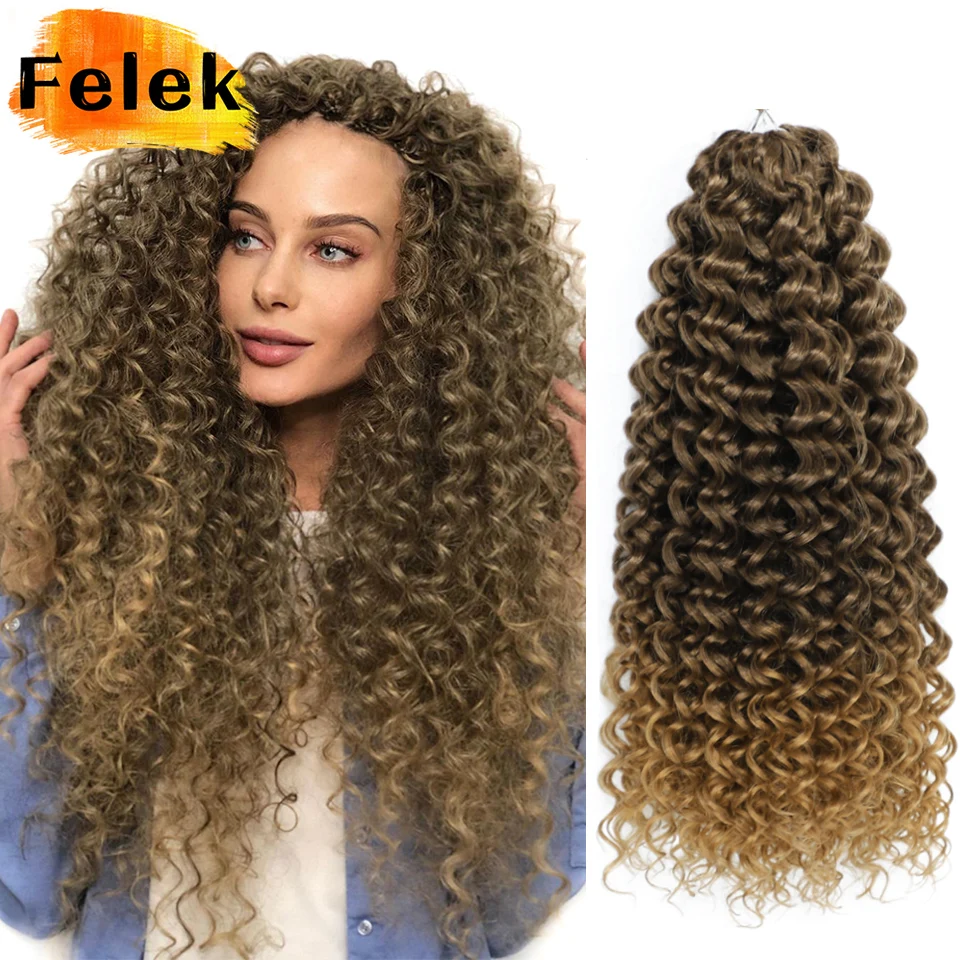 Diepe Krul Haar Water Wave Twist Haak Synthetische Afro Kinky Hair  Extension Voor Vrouwen 18Inch Zwart Bruin Water Wave krullend Vlechten -  AliExpress, image size:960x960