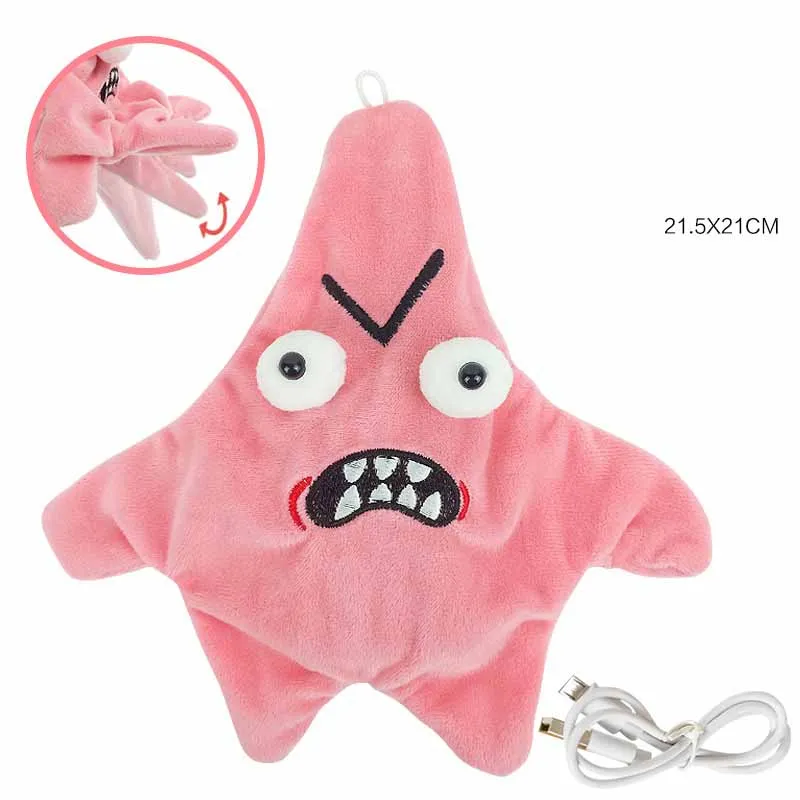 Novelty Funny Simulation Jumping Pink Star Plush Doll Electric Toys Creative Angry Pink Star Rocking Plush Doll Toys Kids Gifts plush toys electric interactive toy