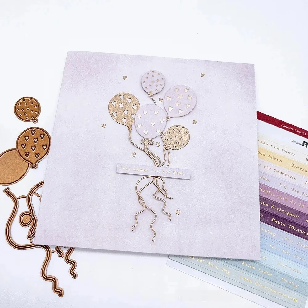 돼지 공예 금속 커팅 다이 컷 다이 몰드 하트 모양 풍선 스크랩북 종이 공예 칼 몰드 블레이드 펀치 스텐실 다이