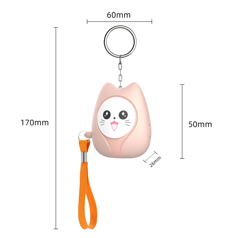Anti-Attack Self-Defense Alarm Compact and Portable 130dB Loud Rechargeable Battery Personal Alarm Keychain