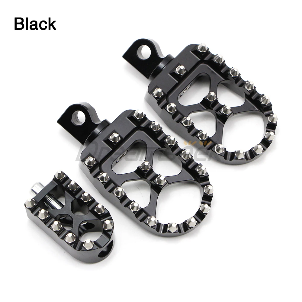 Motorcycle Wide Pedal Foot Pegs + Shifter Peg Toe for Harley Touring FLHR FLTR Softail Dyna Sportster Black / Chrome Aluminum