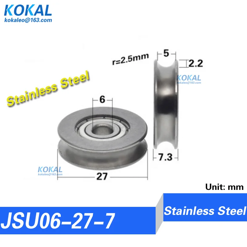 [JS06]1PC/lot High Loading NONSTANDARD 626zz U groove sliding Roller wheel for window roller 6*30*8 U type chrome steel bearing