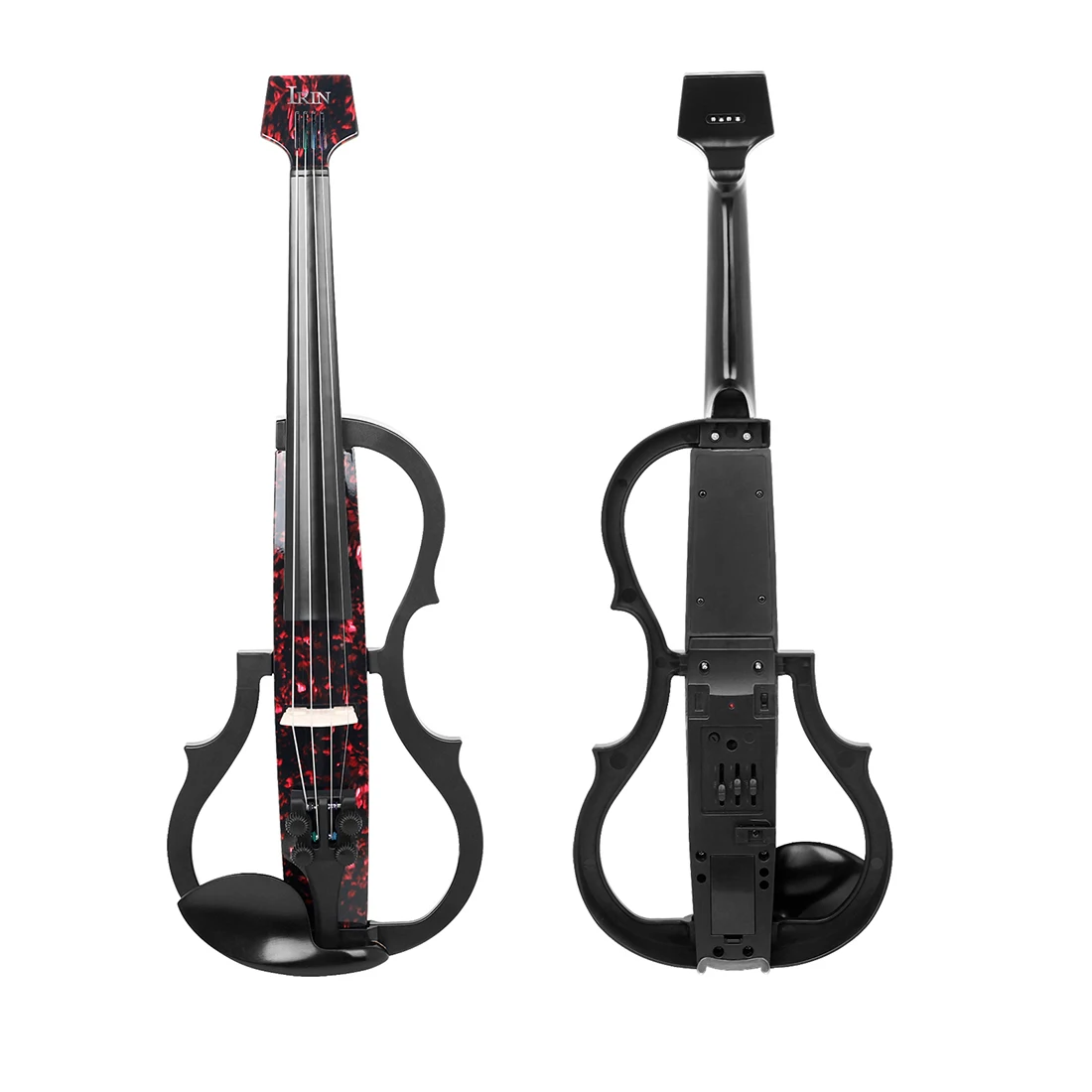Headless Silent Electroacoustic Violin Professional 4/4 Electric Violin with Bow Headphone Cable Carry Case Accessories