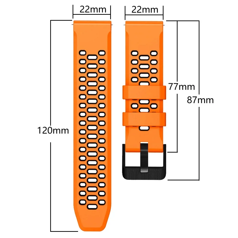 Breathable 22mm Silicone Watch Strap - Ocean Vertical Series