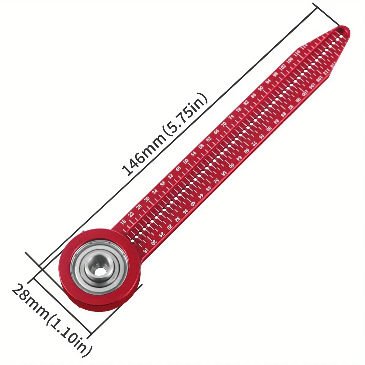 Houtbewerking Kompas Scriber, WMLBK Markering Kompas Metrisch en Inch Dual-Scale Aluminium Verstelbare Scribing Liniaal Verstelbare Ronde Tekening Cirkel Liniaal Markering Gauge voor Timmerman (164mm