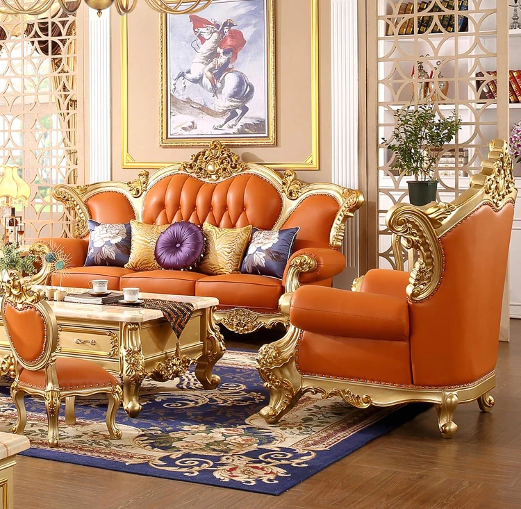 European leather sofa 123 combination luxury living room highgrade