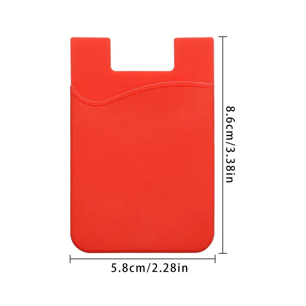 New Design Self-Adhesive Credit Card Holder Women Men Fashion Cell Phone Back Pocket Slim ID Card Case Sticker Wallet 6