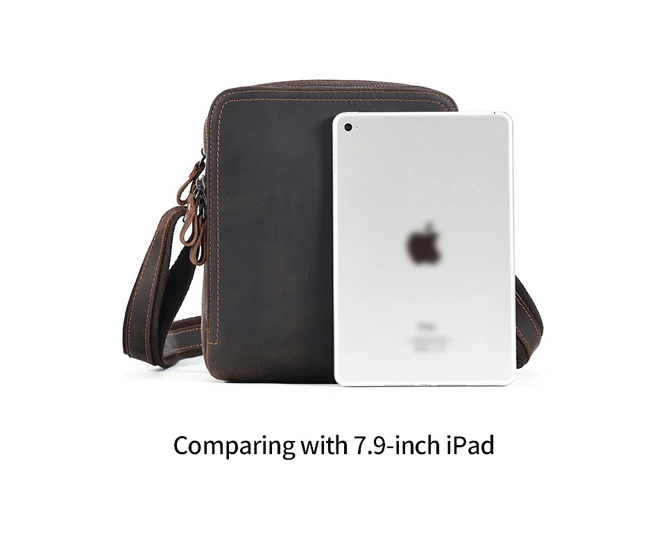Leather Shoulder Bag Luna - Brown