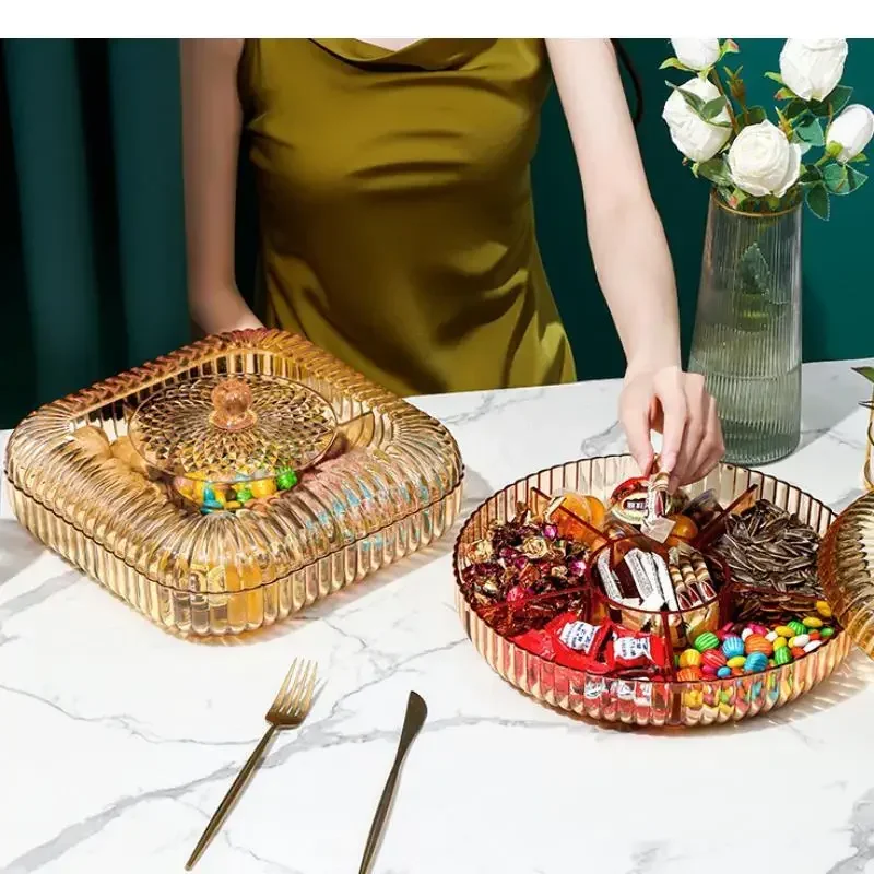 

Food Acrylic Dried Boxes Box Bins Storage Snack Fruit Organizer Plate Bowl