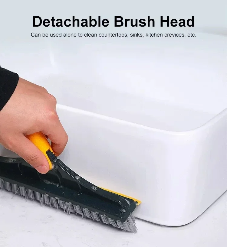 2-in-1 Cleaning Brush with Long Handle – Stiff Bristle & Squeegee for Crevice, Algae & Corner Dirt Removal 6 Sc2be245b40e941619e5d3b6d5ca0b2b4Z