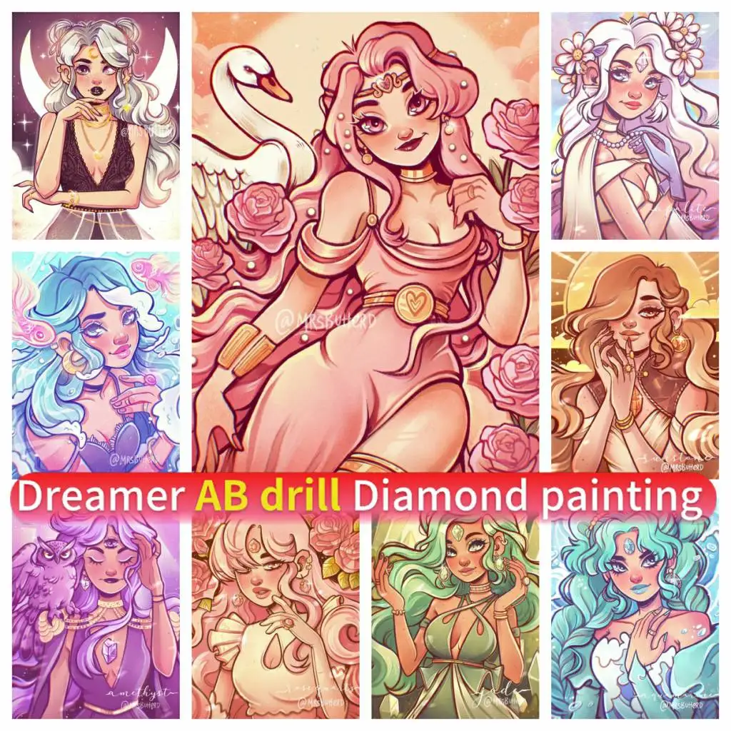 

Goddess Long Hair Girl Gift 5D AB Diamond Painting Art DIY Mosaic Full Drill Round Square Handmade Embroidery Rhinestones