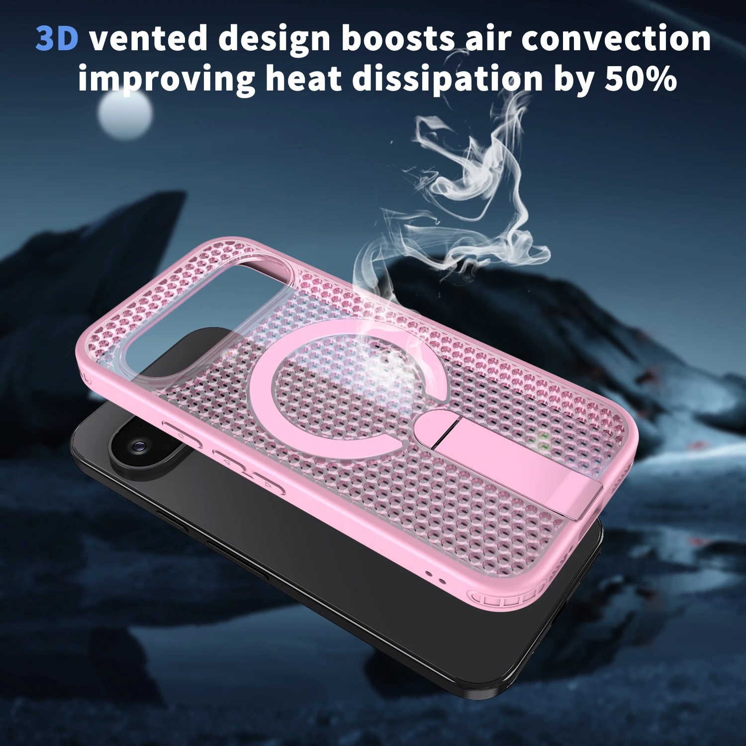 Luxury Magnetic Stand Bracket Shockproof Tough Phone Case with Heat Dissipation