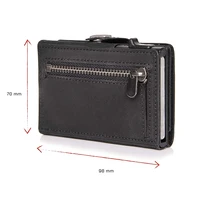 Genuine Leather Rfid Card Holder Men Wallets Anti Theft Slim Thin Coin Pocket Smart Wallets Pop Up Male Purse Money Bags Purse 2