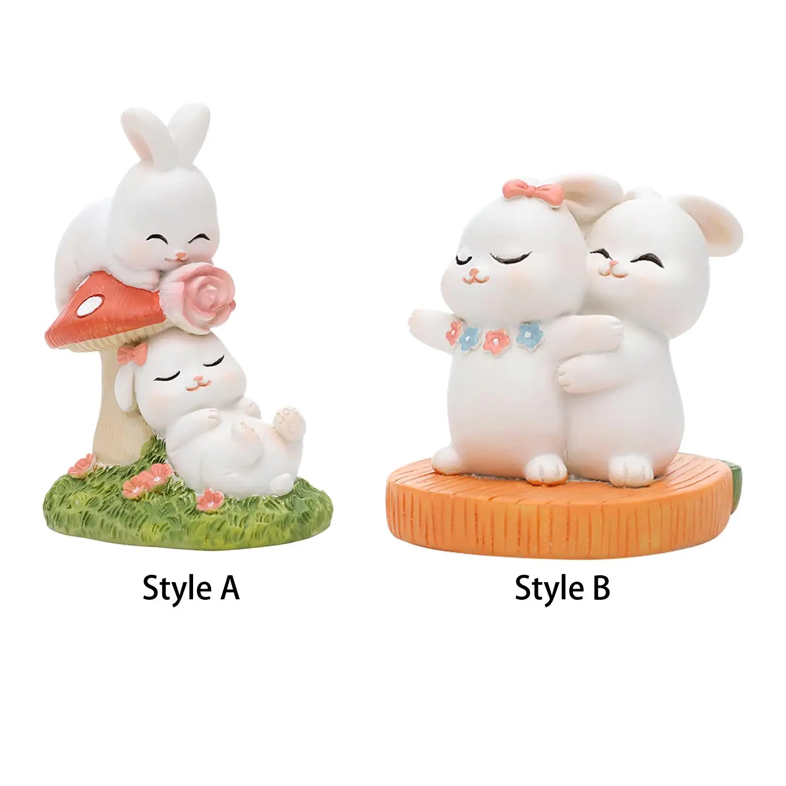 

Кролик пары кролик орнамент полимерный кролик Статуэтка кролик статуя животное скульптура для двора книжная полка Настольный фестиваль праздник