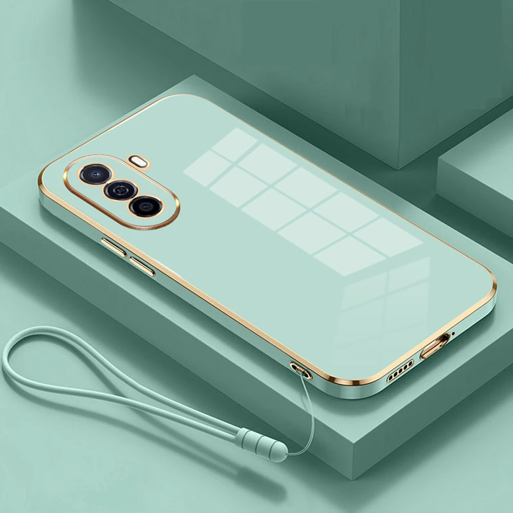 Luxury Square Plating Shockproof Silicone Back Cover
