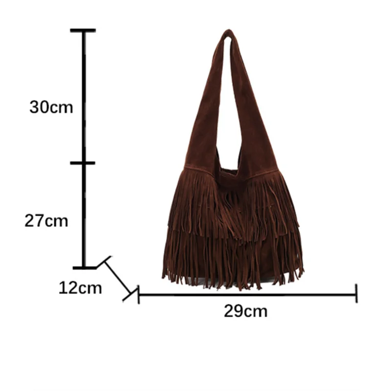 Perfect Lily Women's Tassel Tote Bag with Closure & Fringe Detailing Handbag Shoulder Bag for Work School Travel Christmas Gift