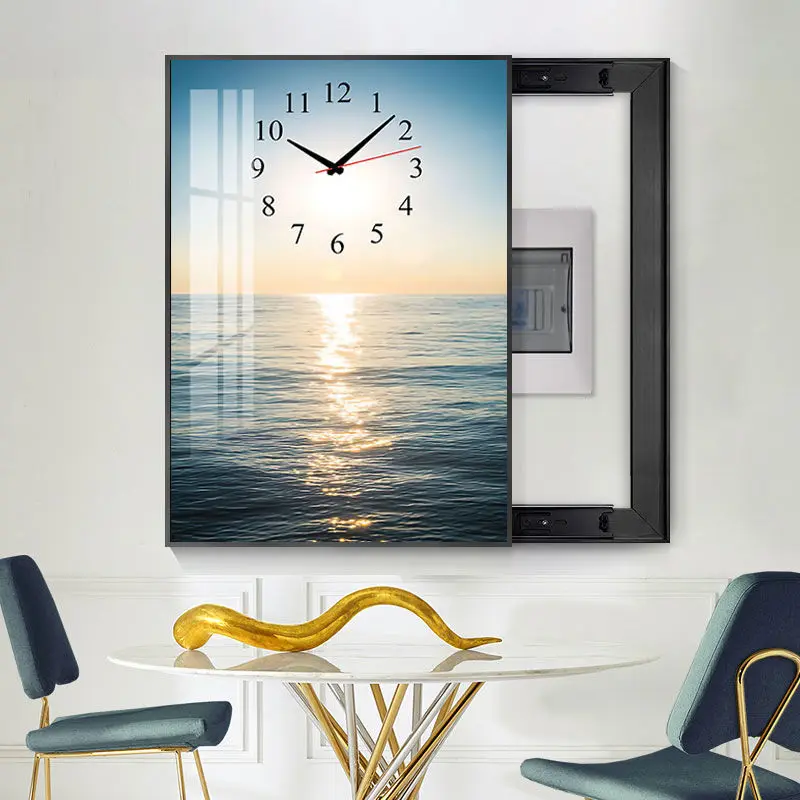 

Nordic Modern Electric Meter Box Accessories Decorative Painting Clock Home Living Room Print Poster Mural With Picture Frame