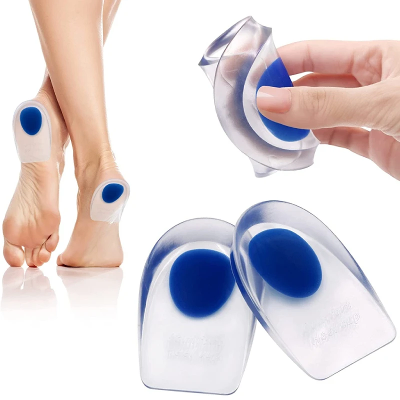 

10pieces=5pairs Silicone Gel Insoles Correction Heel Spurs Pain Foot Cushion Massager Care Half Pad Height Increase Protectors