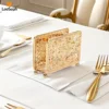 Napkin Holder, Delicate Retro Square Hollow Design, Desktop Decor Napkin Holder Tissue Rack for Tables Dinners Parties Offices 6