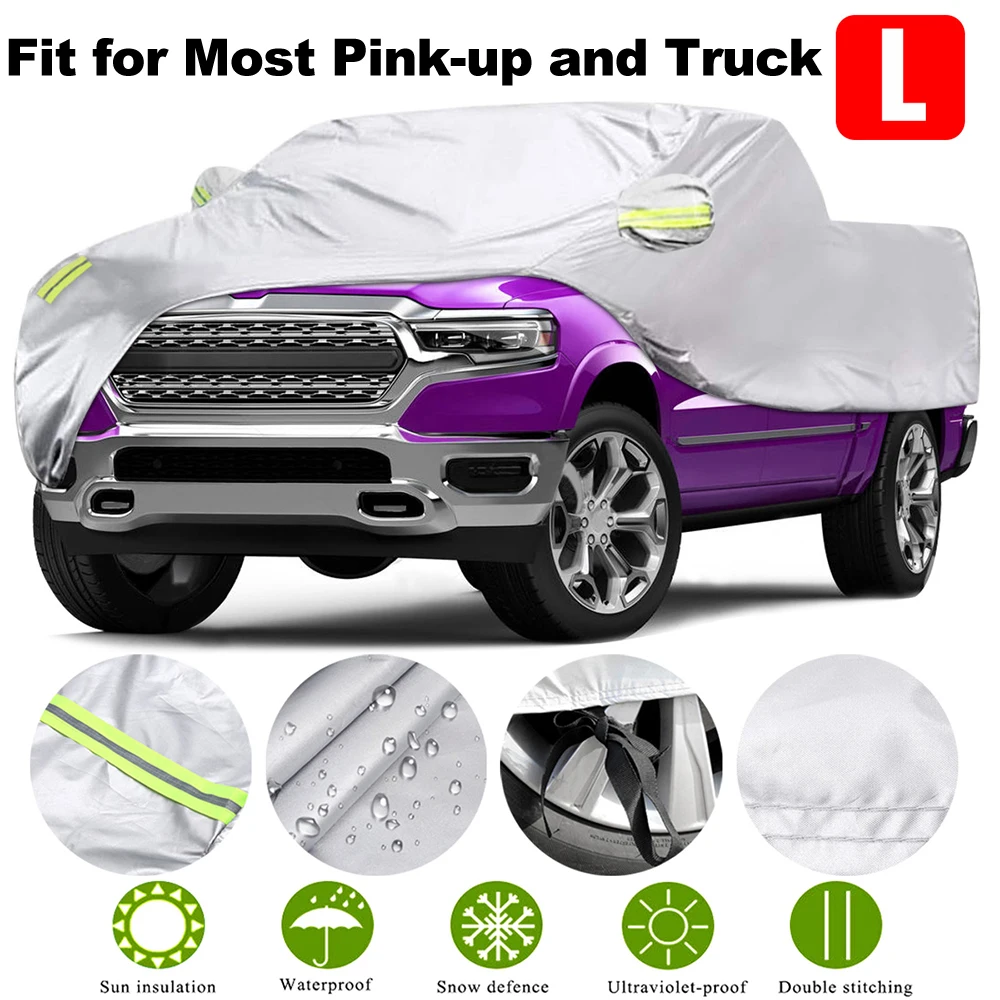Truck Cover All Season Car Cover for Pickup Truck Against Dust Debris Windproof UV Protection 170T for Ford Raptor F150 F250 GMC 1