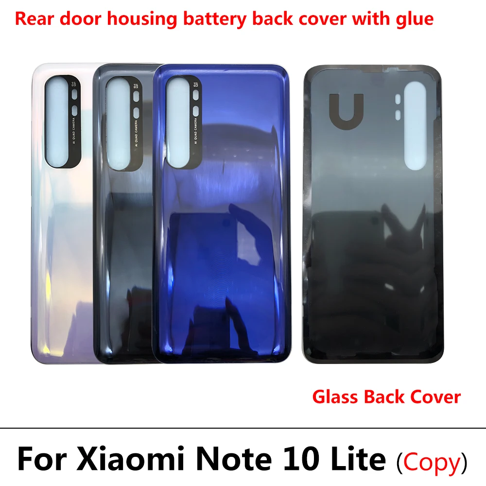 

20 шт./партия, Задняя стеклянная крышка для Xiaomi Mi Note 10 Lite