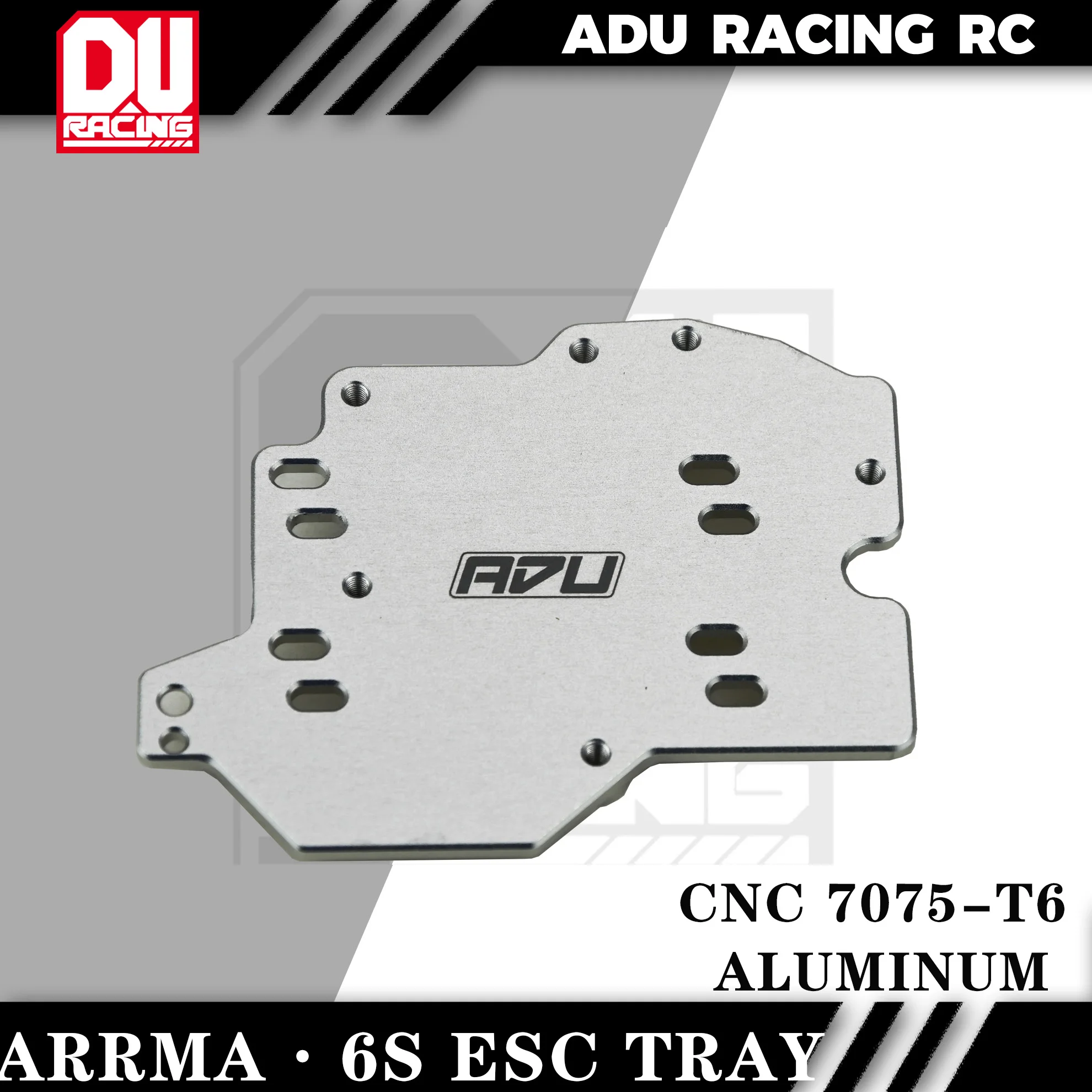 ADU Racing ESC TRAY CNC 7075 T6 ALUMINUM FOR ARRMA 6S 1/8 AND 1/7