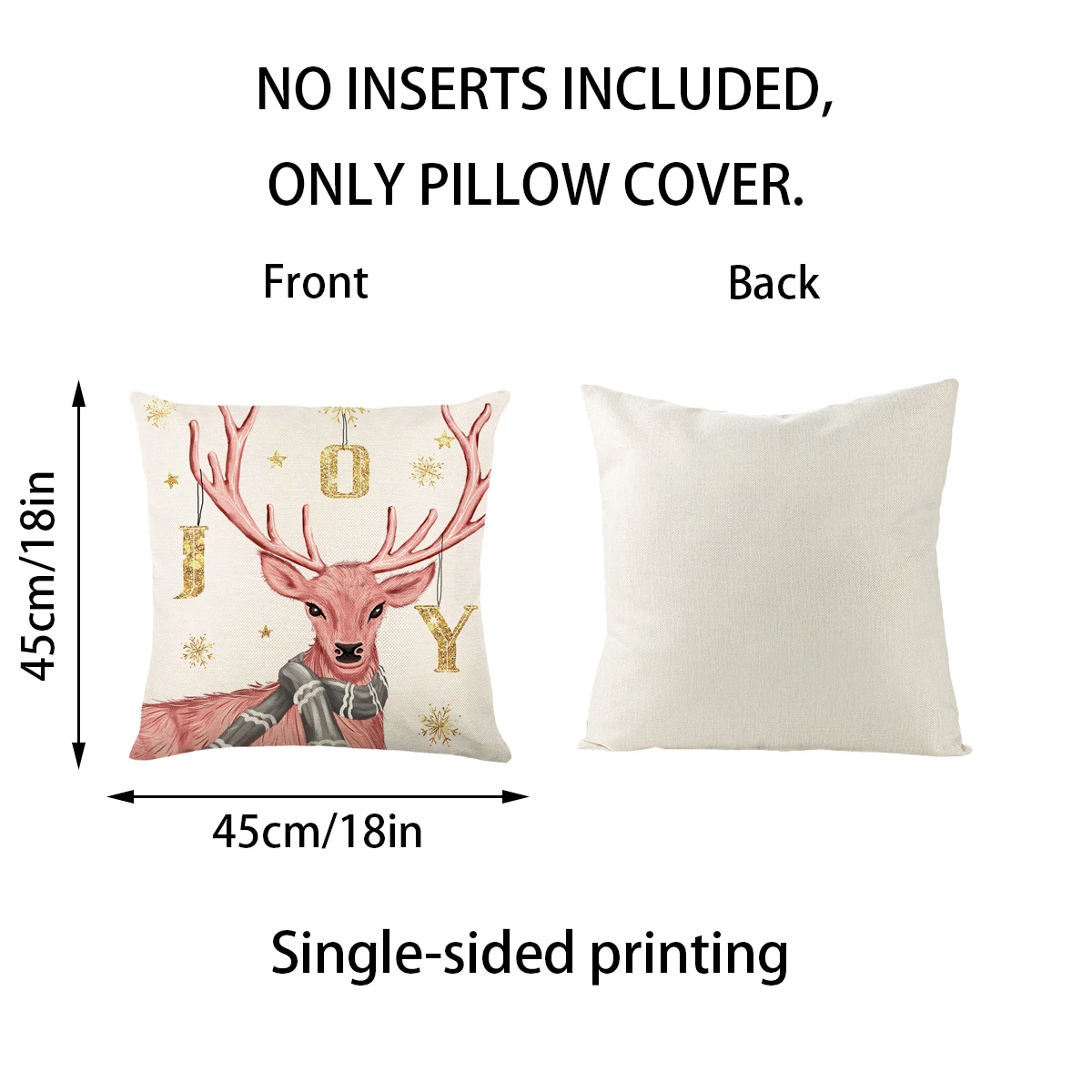 Christmas Cushion Cover 45×45cm Xmas Throw Pillow Covers Christmas Cartoons Pink Theme Pillowslip Home Decor Pillowcase