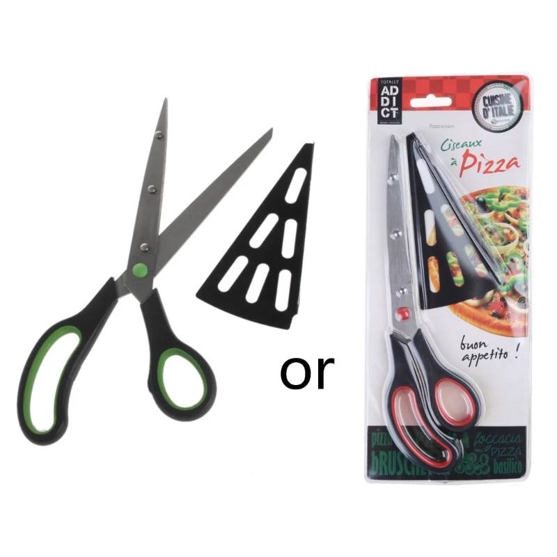 2 in 1 Multifunctional Scissors Pizza Slicer Cutter Server Tray pizza shovel Tool Kitchen Cook Gadget Stainless Steel