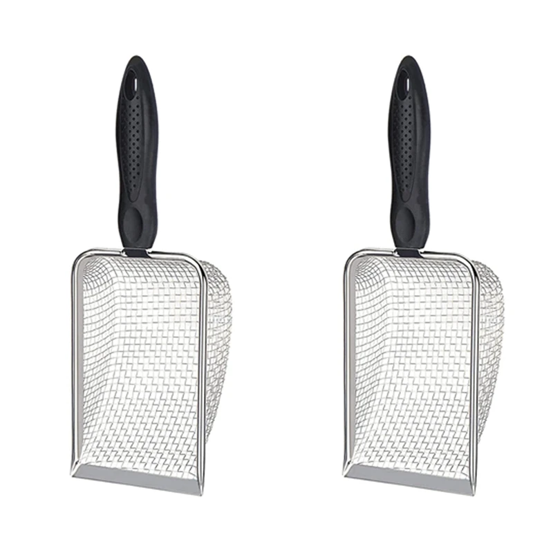 

2X Beach Mesh Shovel For Shell Collecting, Kids Filter Sand For Picking Up Shells Sifter Dipper