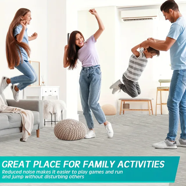 16-Piece Wood Grain Fitness Mat Shock-absorbing and Anti-slip Floor Protection Yoga Mat Home Decor Interlocking Mat 4