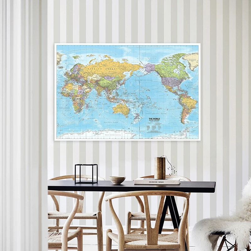 Multi Size 2012 World Map Large Poster Print Wall Hanging Art Non-woven Fabric Background Chart Decor Travel Supplies in English world map poster