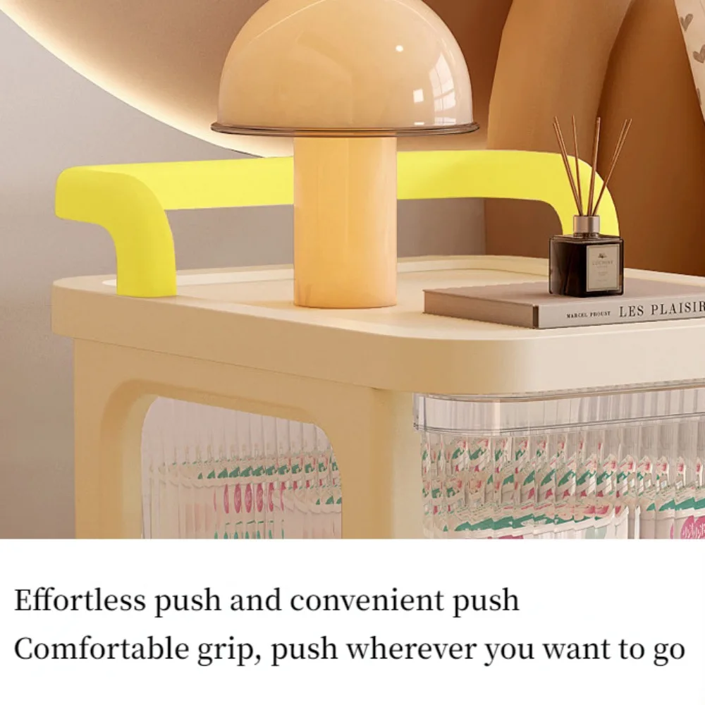Multi-Layer Trolley Drawer-Type Acrylic Transparent Snack Rack Mobile Kitchen Storage