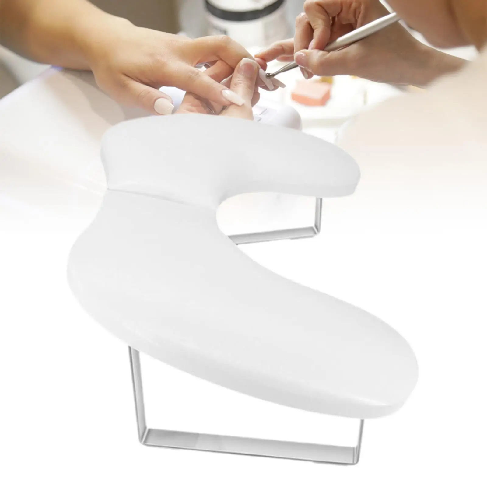 PU U Shape Nail Arm Rest with Detachable Bracket for Salons Acrylic Nails