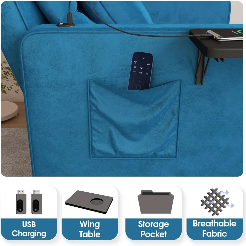 3-in-1 Velvet Sofa Bed 3