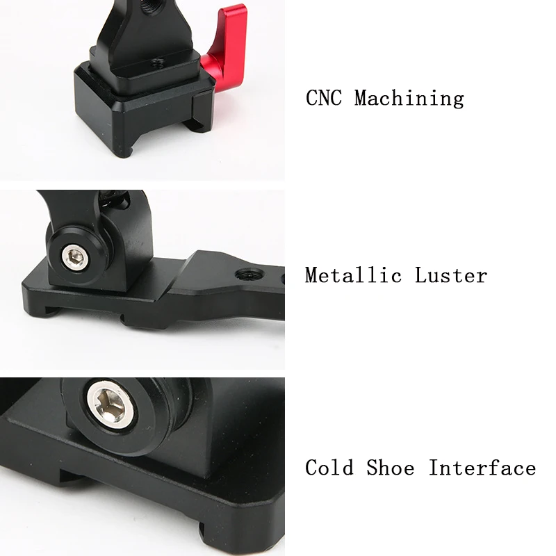 Vue rapprochée du bras de moniteur pour stabilisateur DJI RS3 Pro, support accessoires vidéo en aluminium